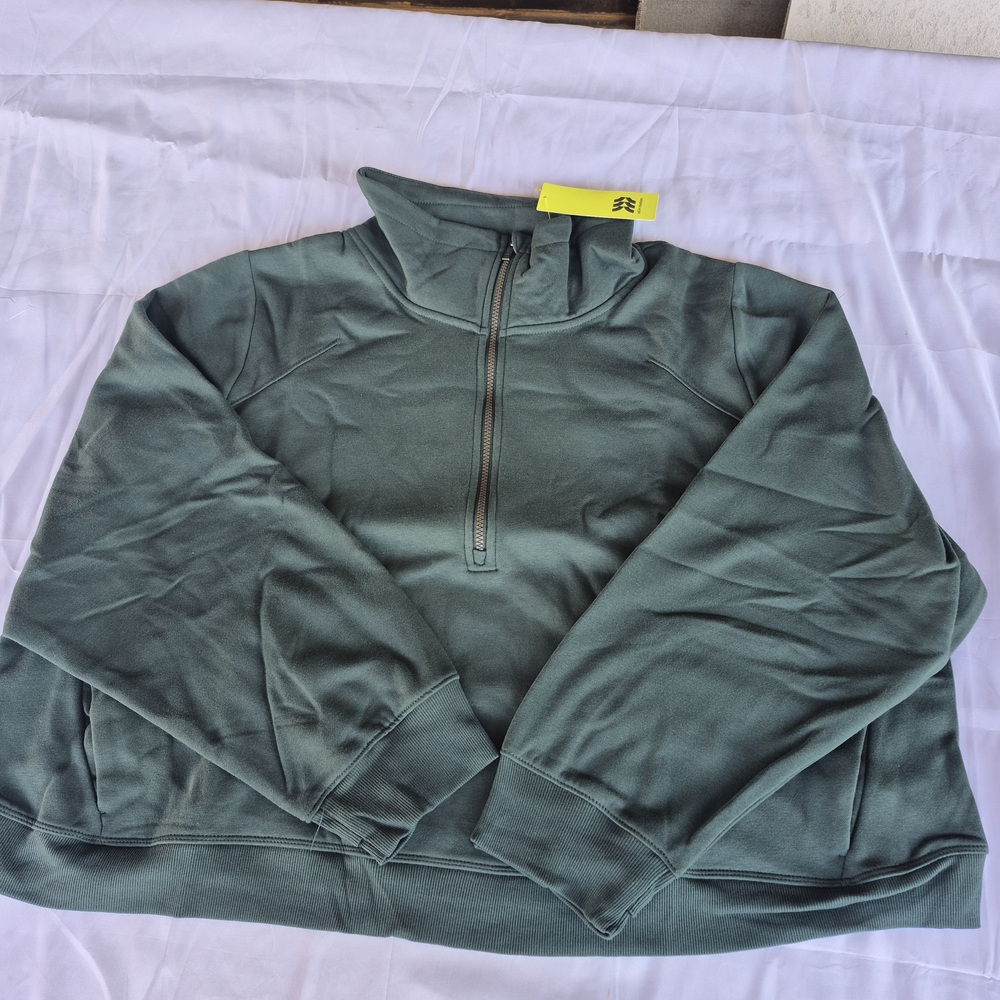 all in motion Women's Forest Green Half-Zip Sweatshirt